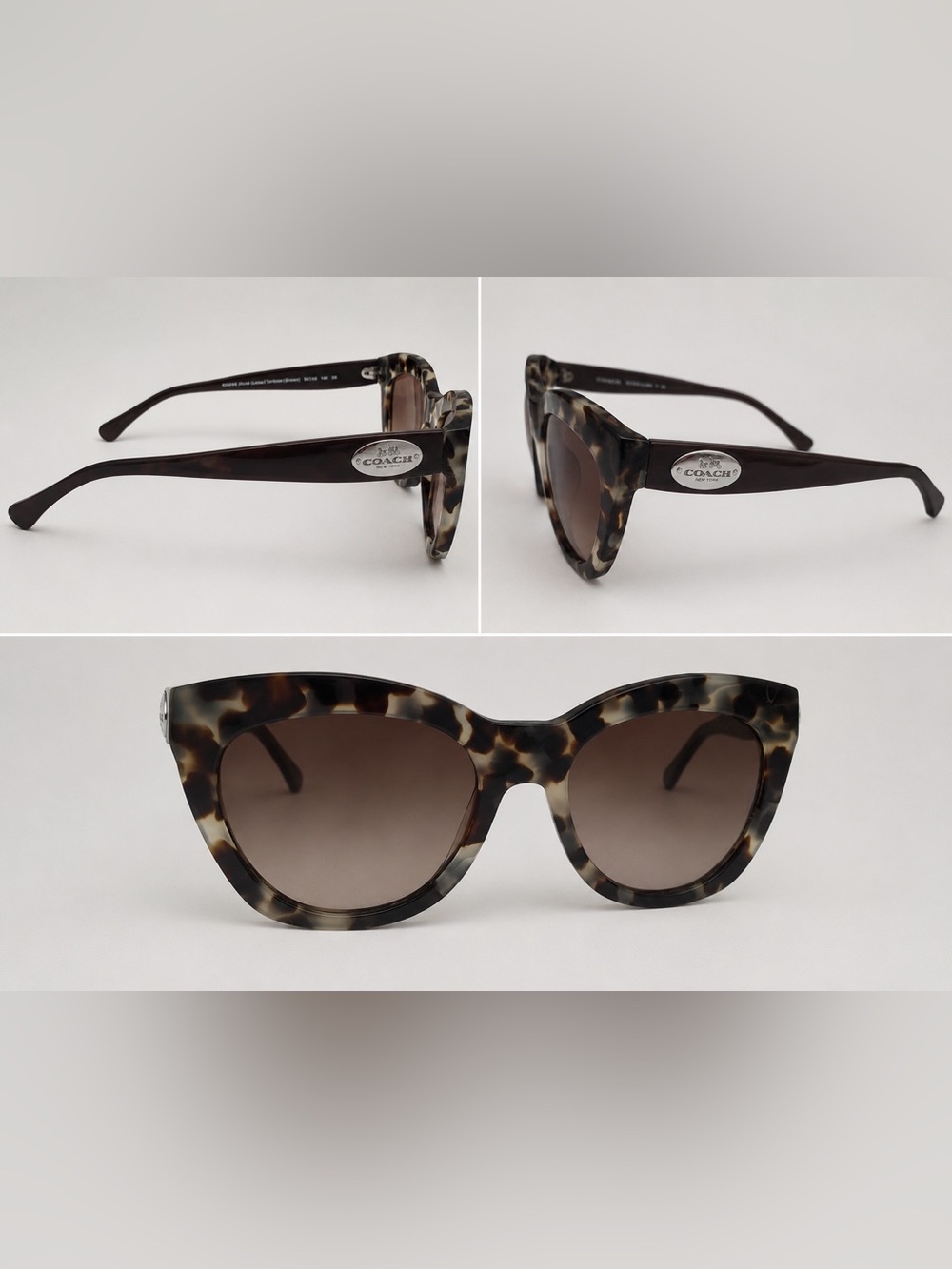 Coach Tortoiseshell Cat-Eye Sunglasses with Brown Gradient Lenses